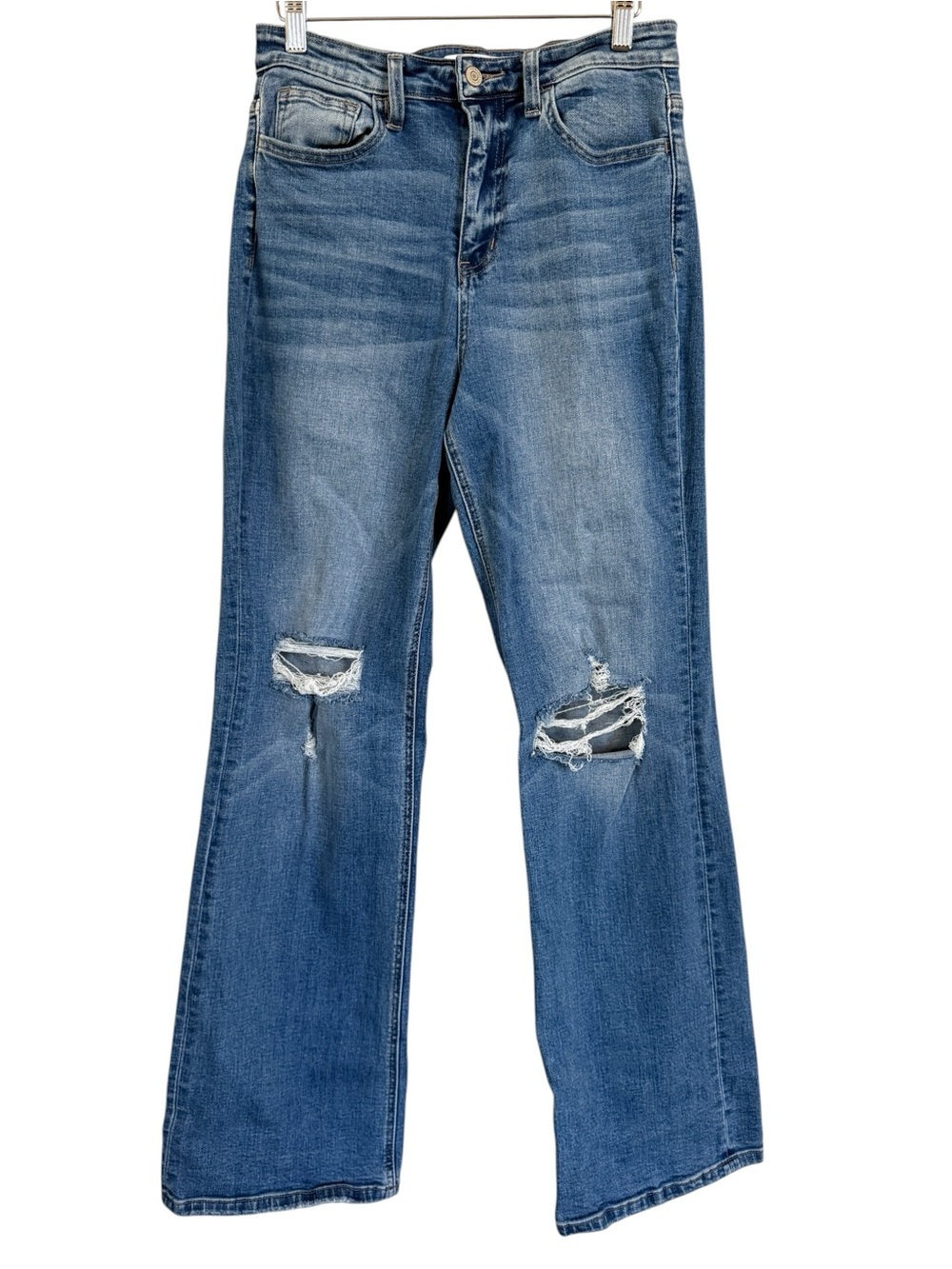 Flying Monkey F4433 Distressed Flare Jeans Medium Wash Denim Women’s Size 27